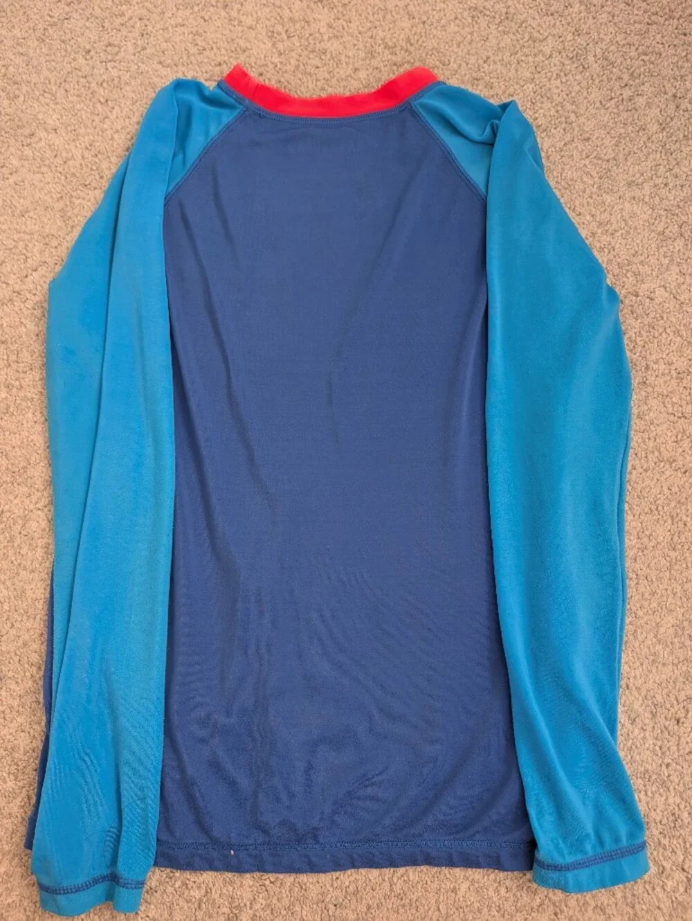 Crewcuts Navy & Bright Blue Long-Sleeve Rashguard with Red Pocket